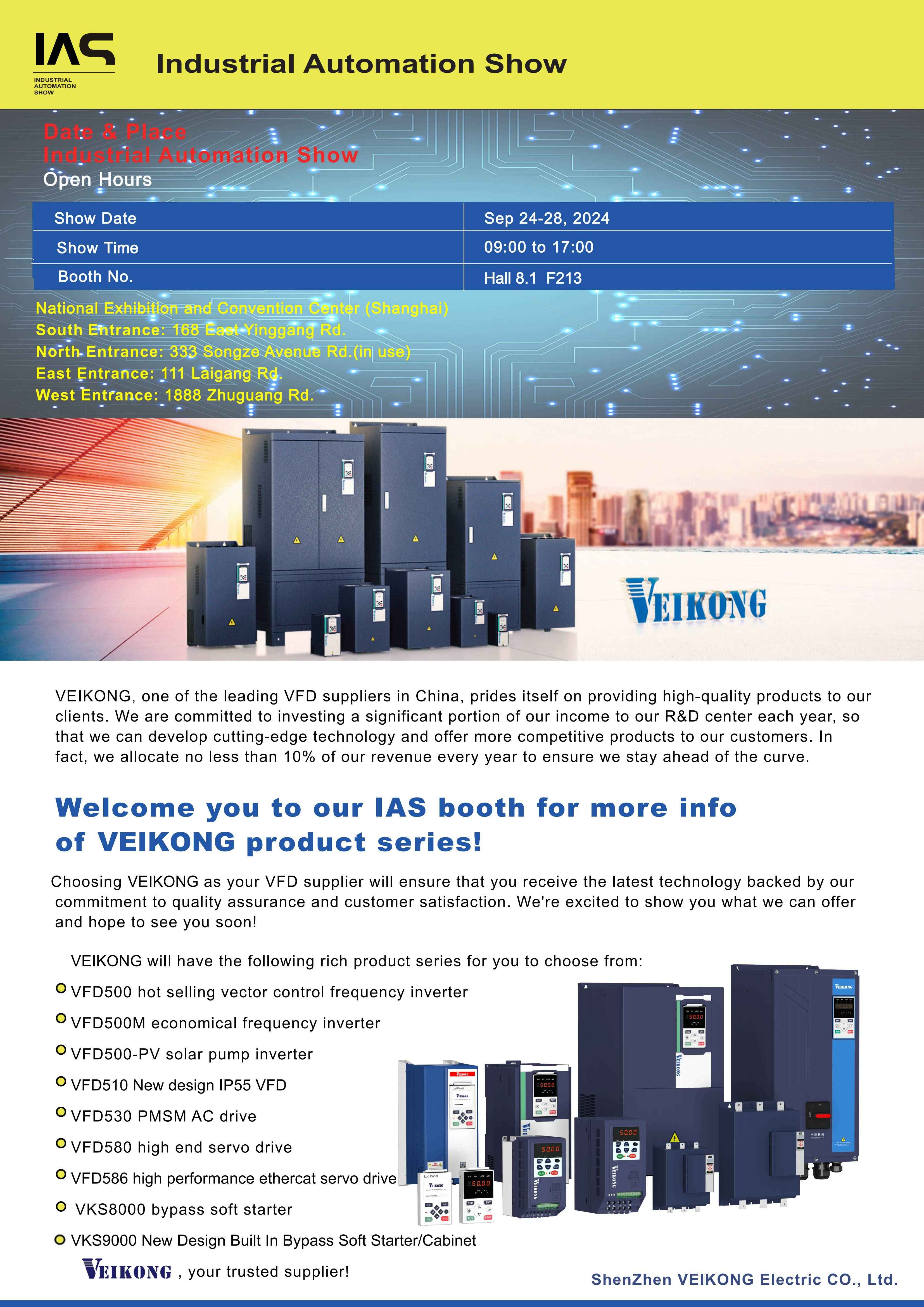 Welcome to INDUSTRIAL AUTOMATION SHOW Hall 8.1  F213 !